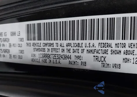 2014 Ram 1500 Express из США, поврежденный, VIN 1C6RR6KT2ES243044